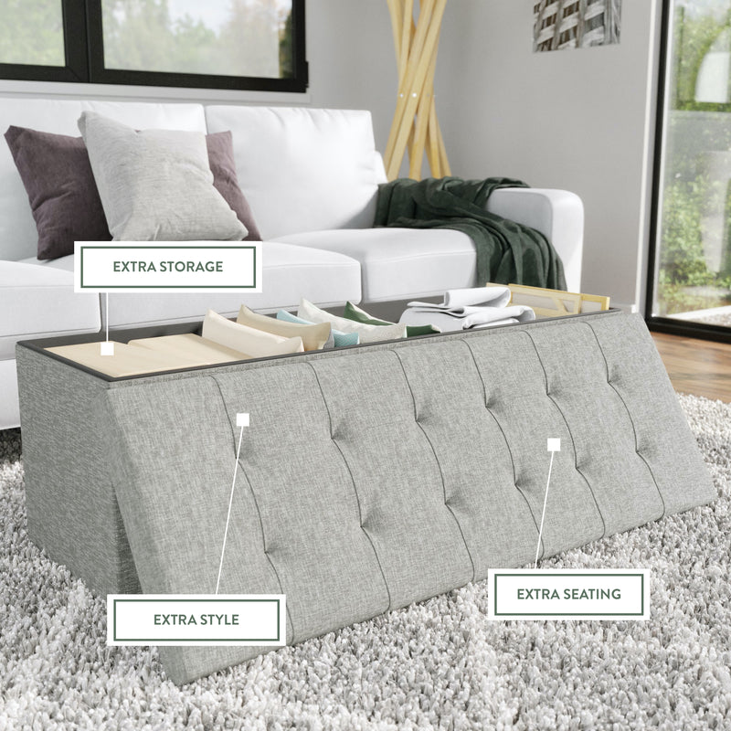 Foldable Bench Storage Ottoman