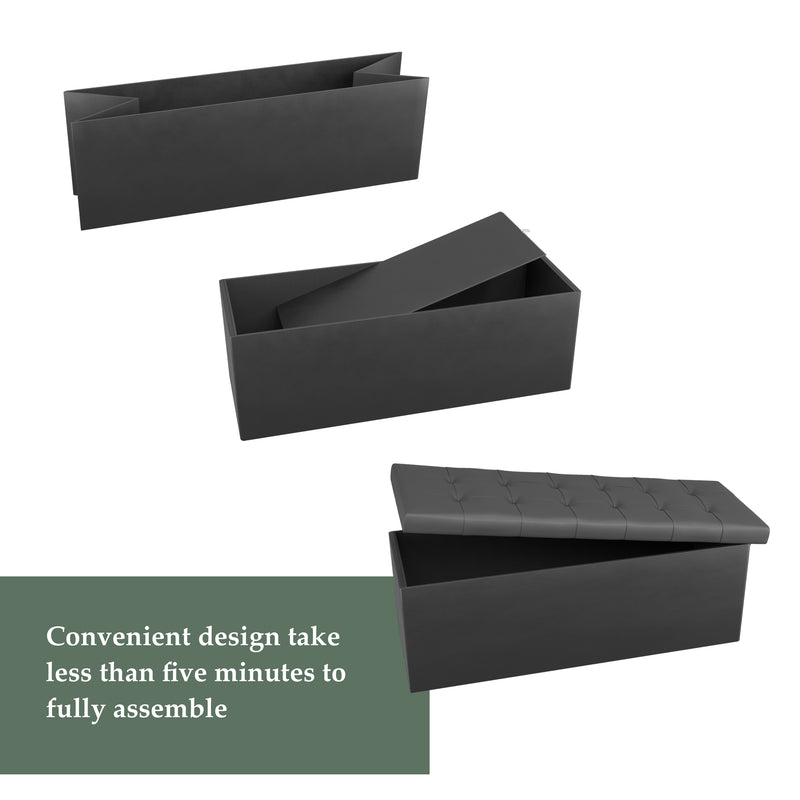 Foldable Bench Storage Ottoman